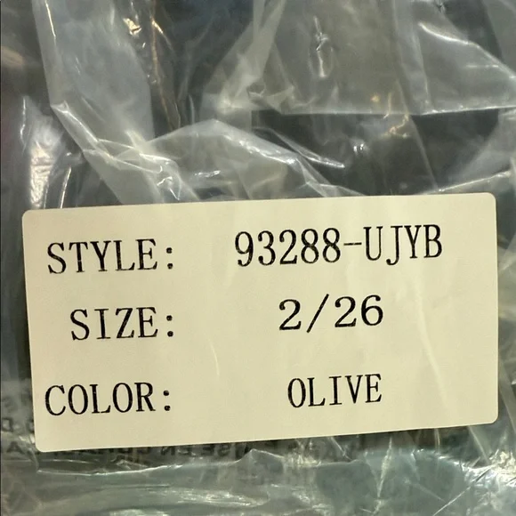 Tractr Olive green/ Brown Textured w faint embossing Pants size 2/26. - Picture 8 of 8